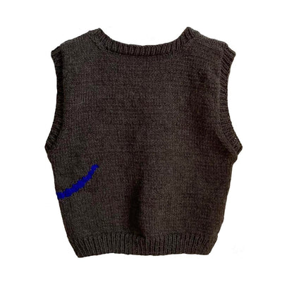 Fontan Hand knitted Blue and Brown Sweater Vest - Radical Living