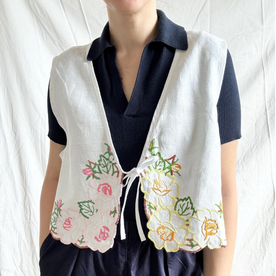 Frea Vintage Reworked Multi Floral Embroidered Top - Radical Living 