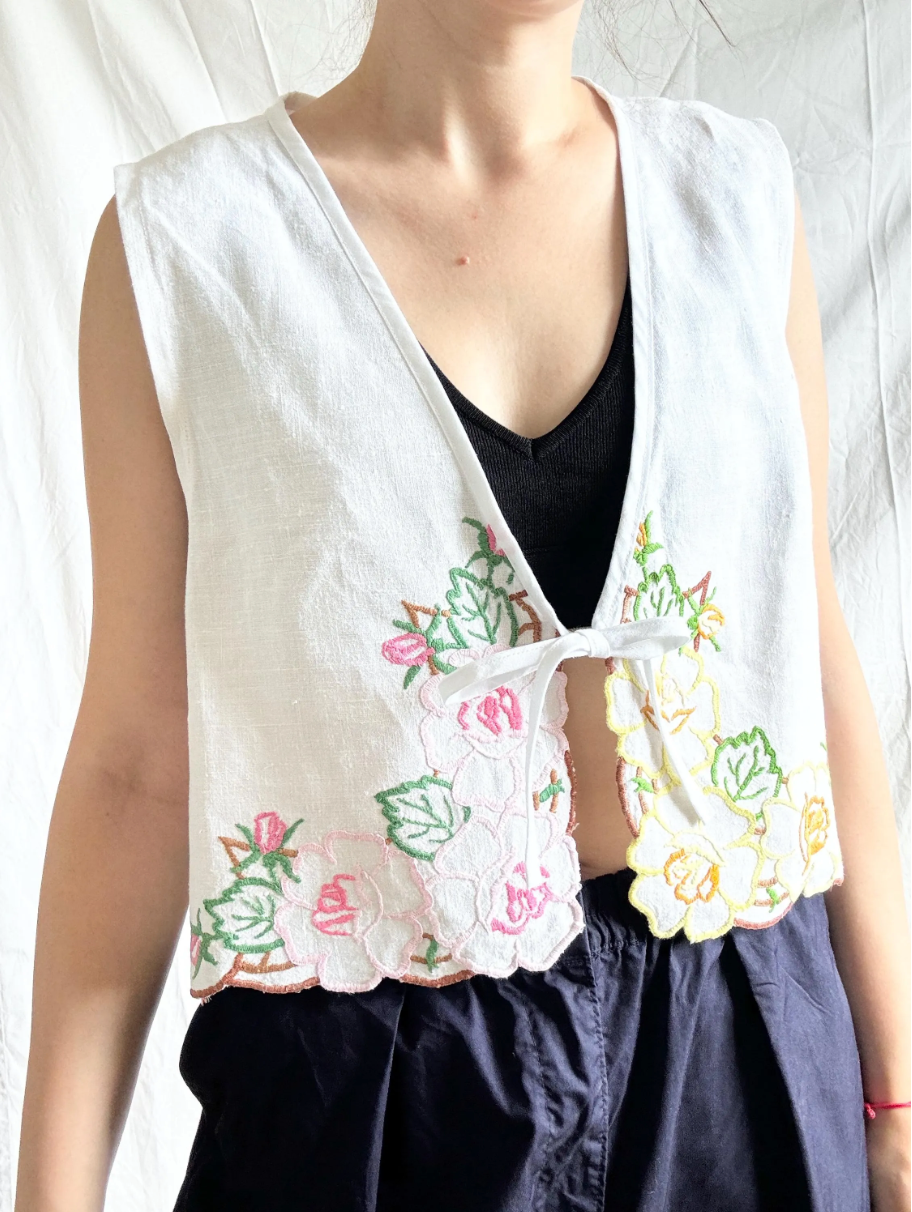 Frea Vintage Reworked Multi Floral Embroidered Top - Radical Living 