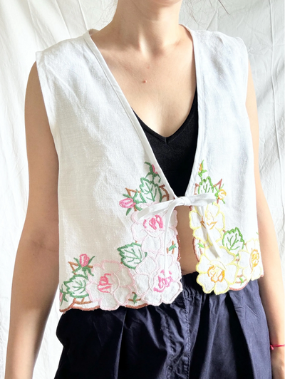 Frea Vintage Reworked Multi Floral Embroidered Top - Radical Living 