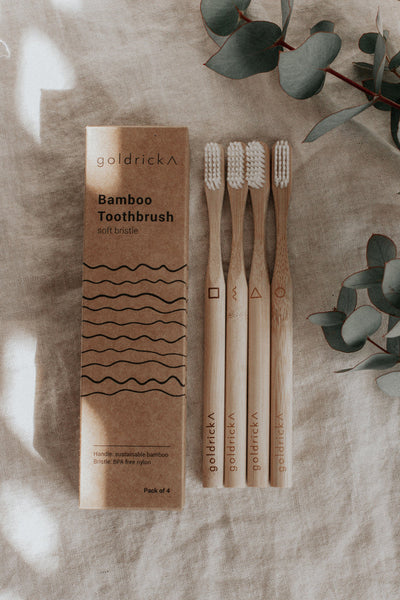 Goldrick Bamboo Toothbrush Adult 4 Pack - Radical Living