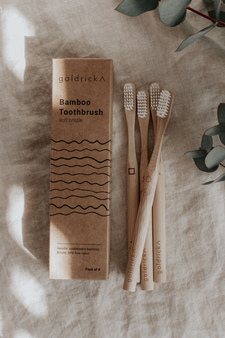 Goldrick Bamboo Toothbrush Adult 4 Pack - Radical Living