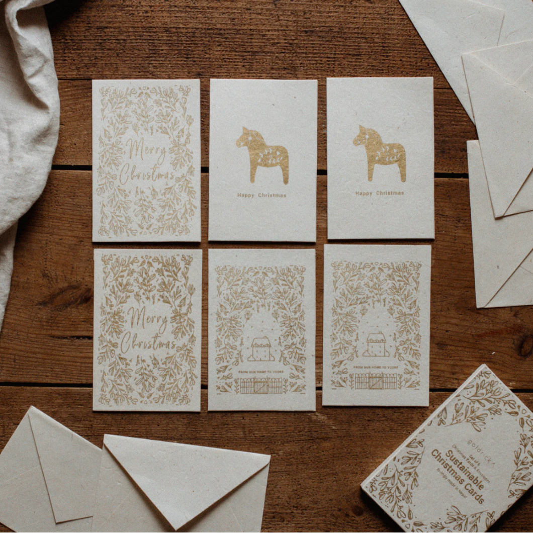 Goldrick Handmade Lokta Paper Christmas Cards - Radical Giving