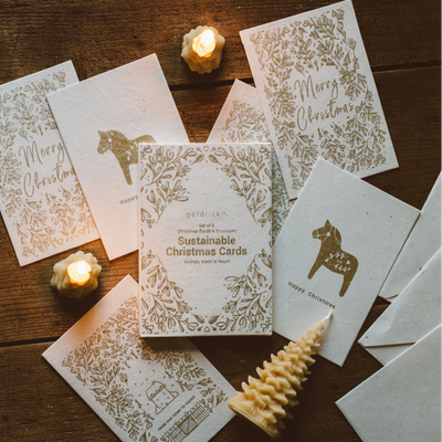 Goldrick Handmade Lokta Paper Christmas Cards - Radical Giving