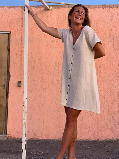 Baana Naturals Linen Button Dress - Radical Giving