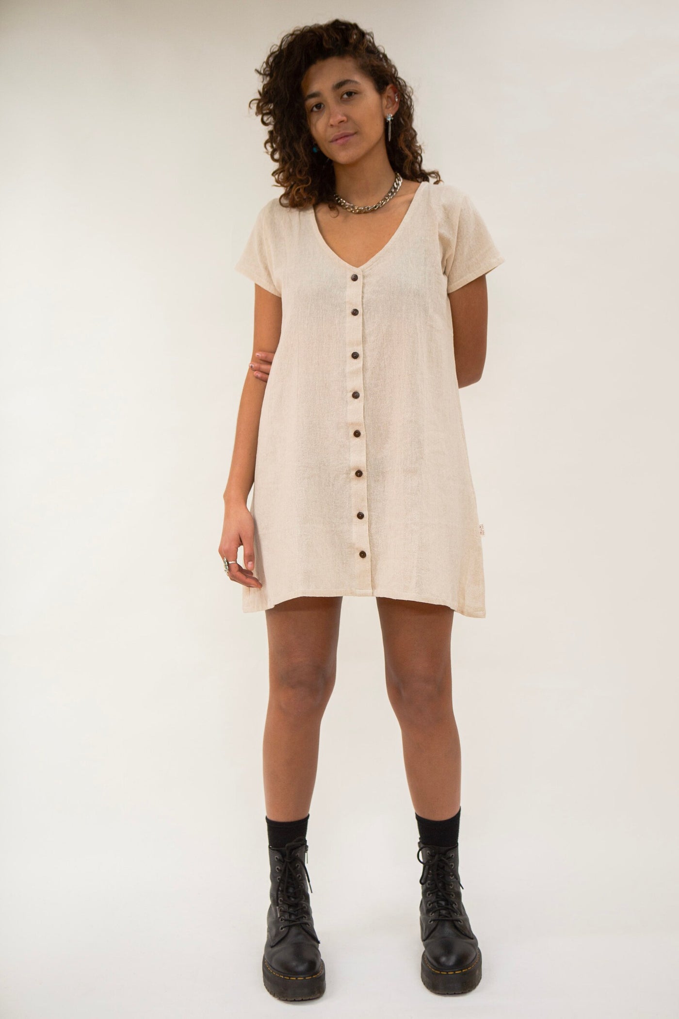 Baana Naturals Linen Button Dress - Radical Giving