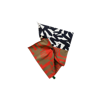 patterned teatowel on a white background