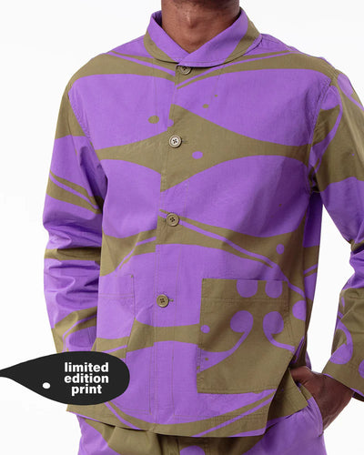 Irregular Sleep Pattern Sidewinder Pyjama Jacket in Olive
