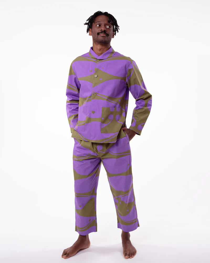 Irregular Sleep Pattern Sidewinder Pyjama Jacket in Olive