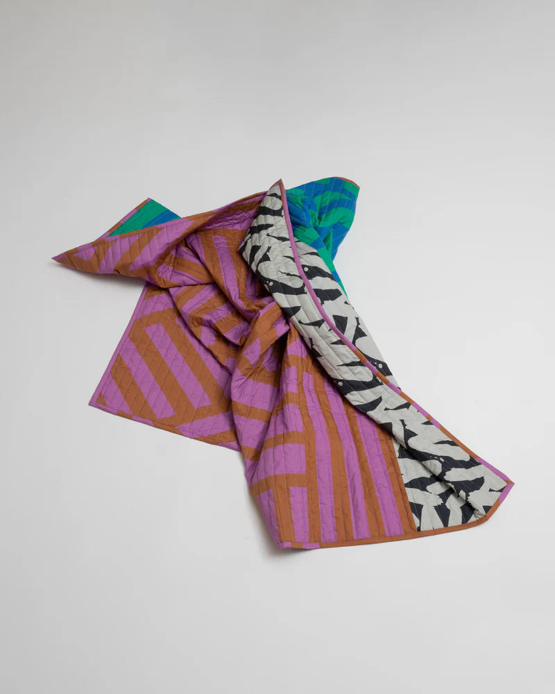 Colorful patterned fabric on a white background