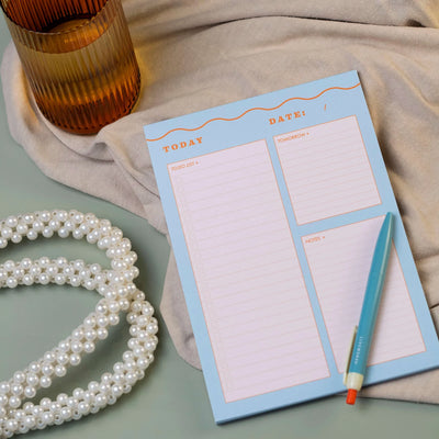 Lately Studio A5 Blue Wiggle Daily Desk Pad - Radical Living