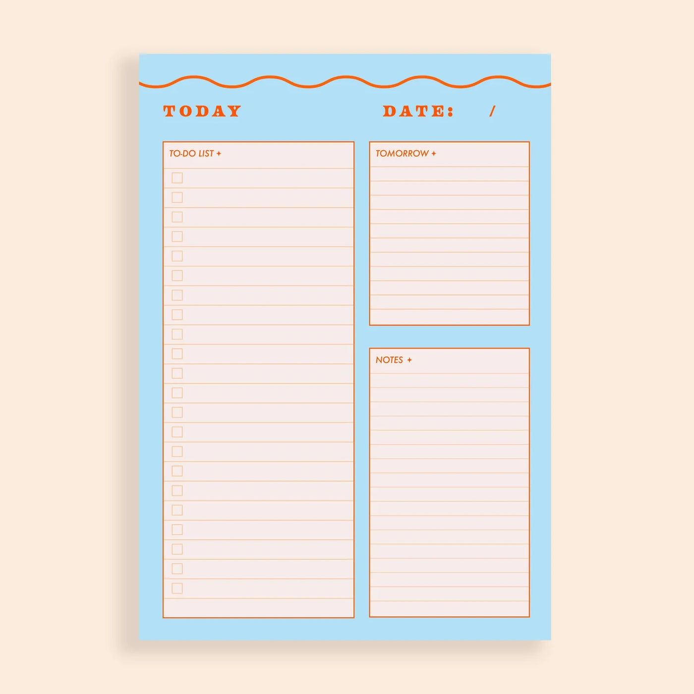 Lately Studio A5 Blue Wiggle Daily Desk Pad - Radical Living