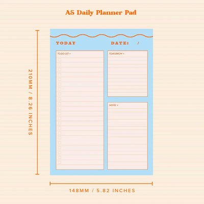 Lately Studio A5 Blue Wiggle Daily Desk Pad - Radical Living