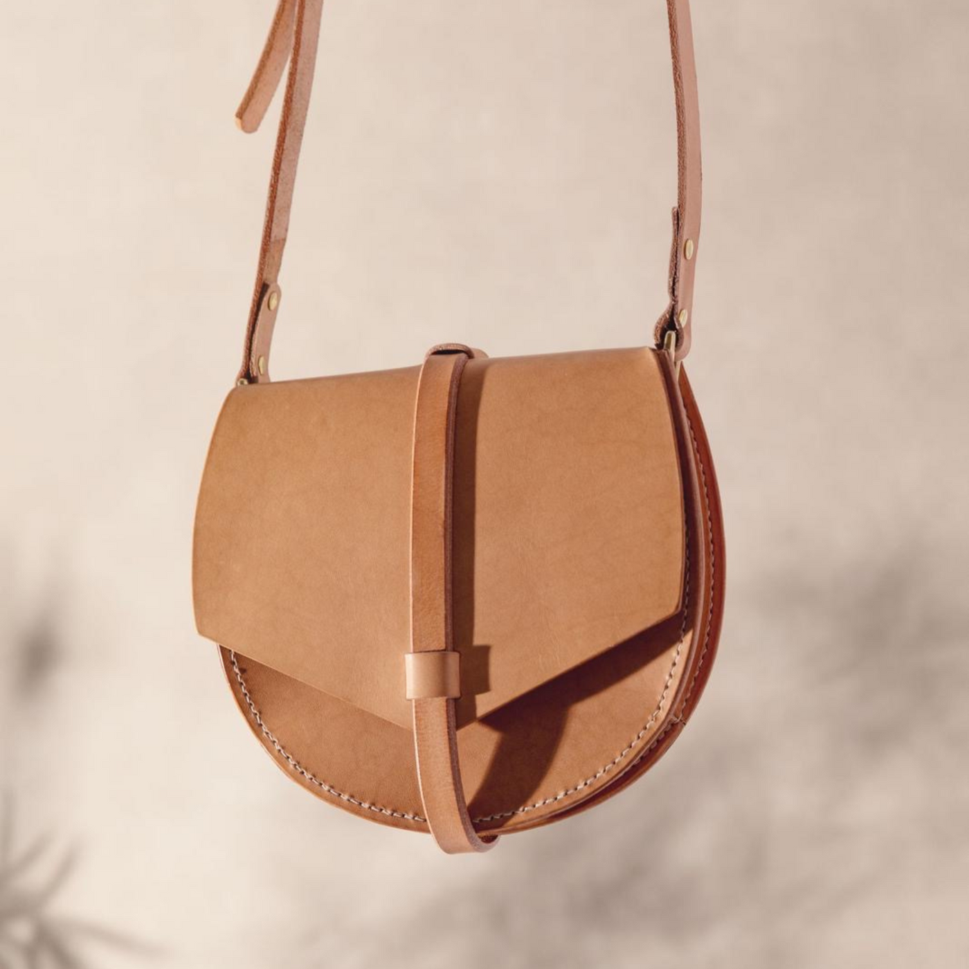 Lucy Welton Handmade Leather Small Satchel Tan
