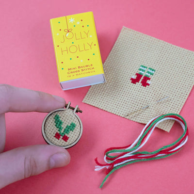 Marvling Bros LTD Make Your Own Christmas Bauble Jolly Holly Cross Stitch Kit