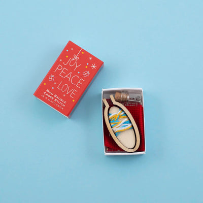 Marvling Bros LTD Make Your Own Christmas Bauble Joy, Peace, Love Cross Stitch Kit