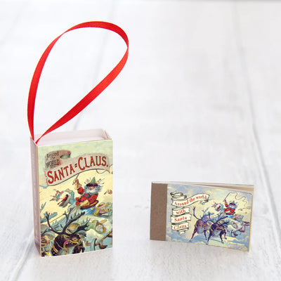 Vintage-style 'Santa Claus' gift bag with a matching card on a white background