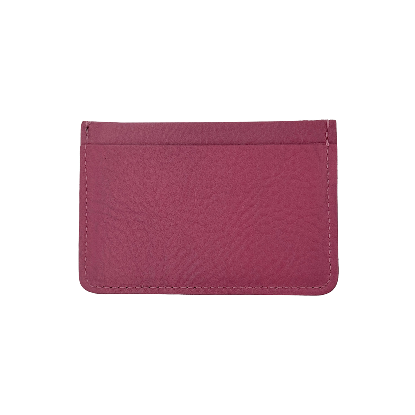 Pink leather cardholder on a white background