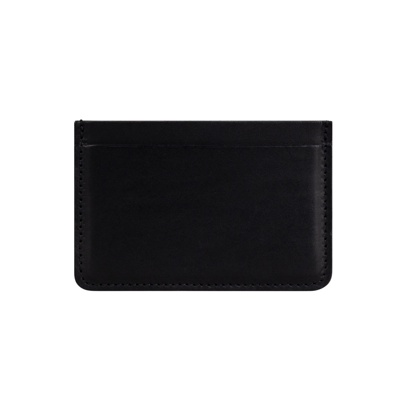 Black leather cardholder on a white background