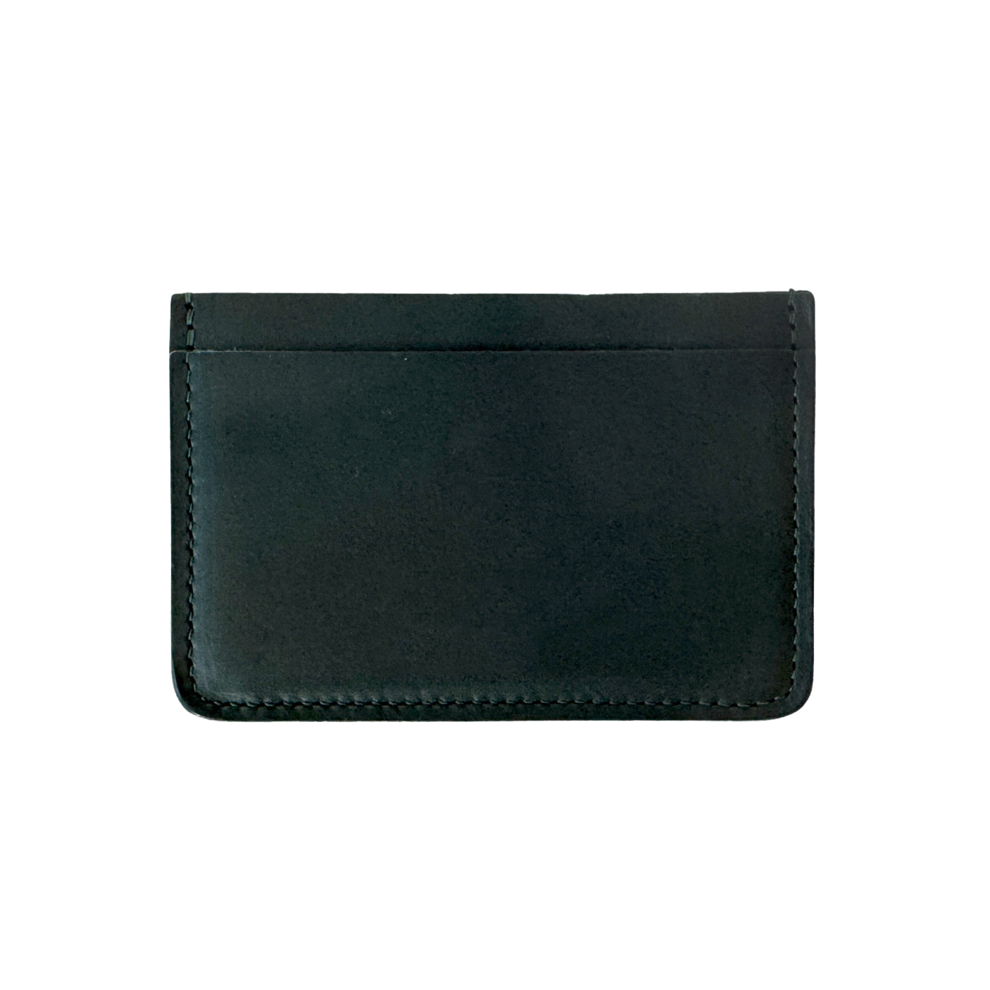 Black leather cardholder on a white background