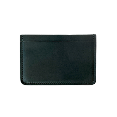 Black leather cardholder on a white background