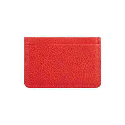 Red textured cardholder on a white background