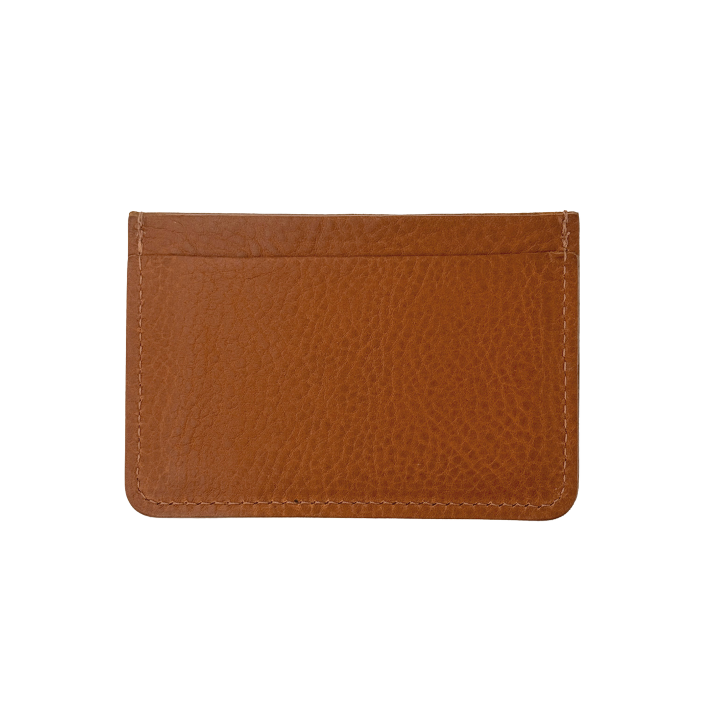 Brown leather cardholder on a white background