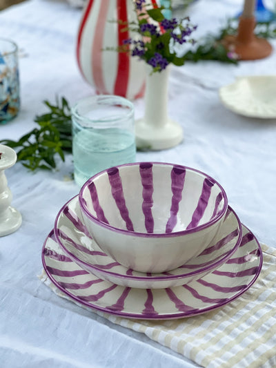 Woven Rosa Hand painted Wave Pasta Bowl Sorbet - Radical Living 