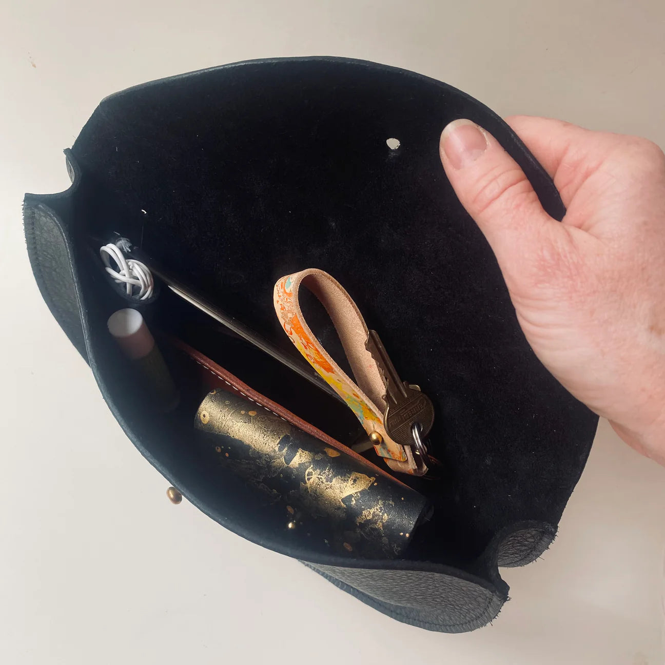 Willow Large Handmade Leather Halfmoon Crossbody Bag