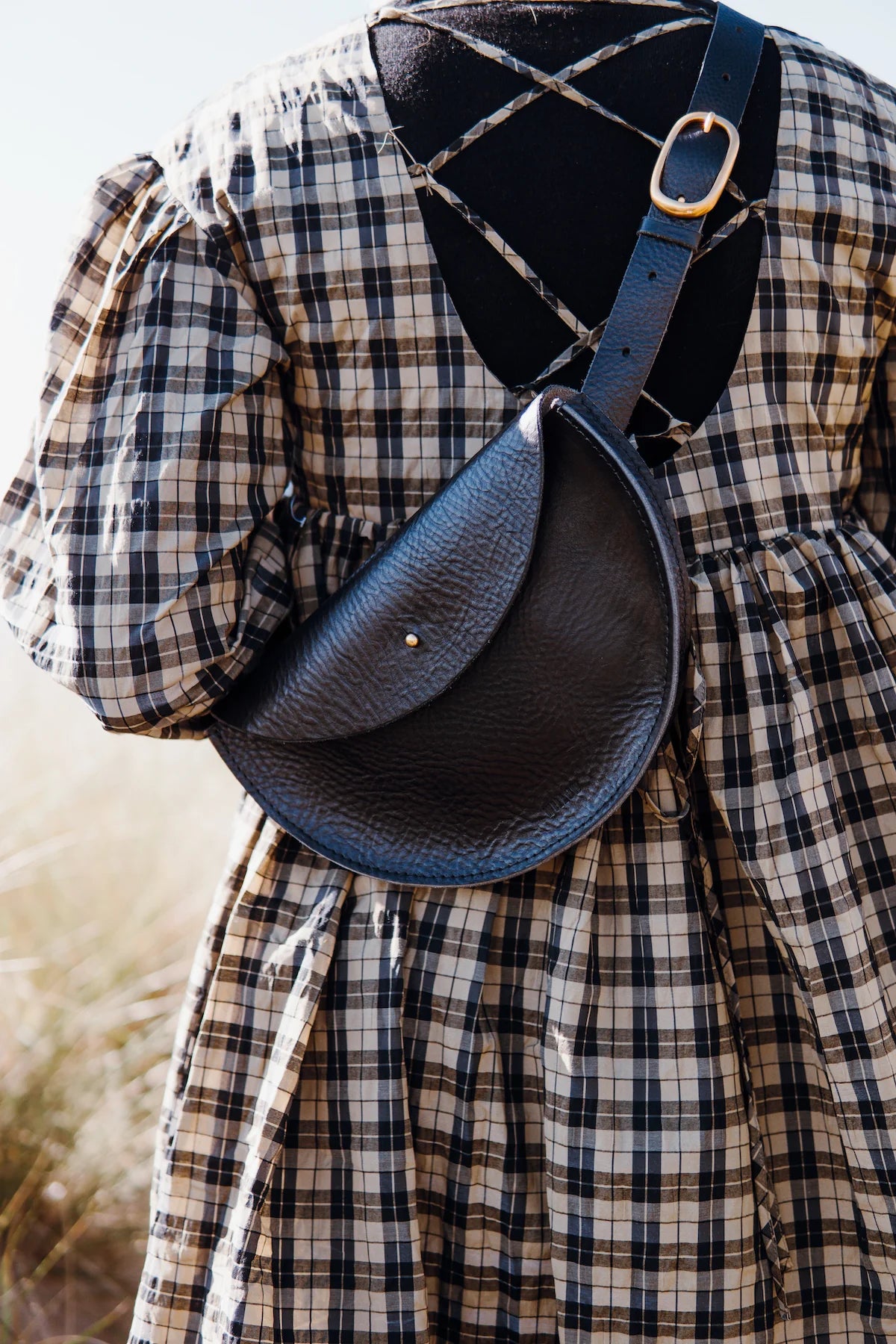 Willow Large Handmade Leather Halfmoon Crossbody Bag