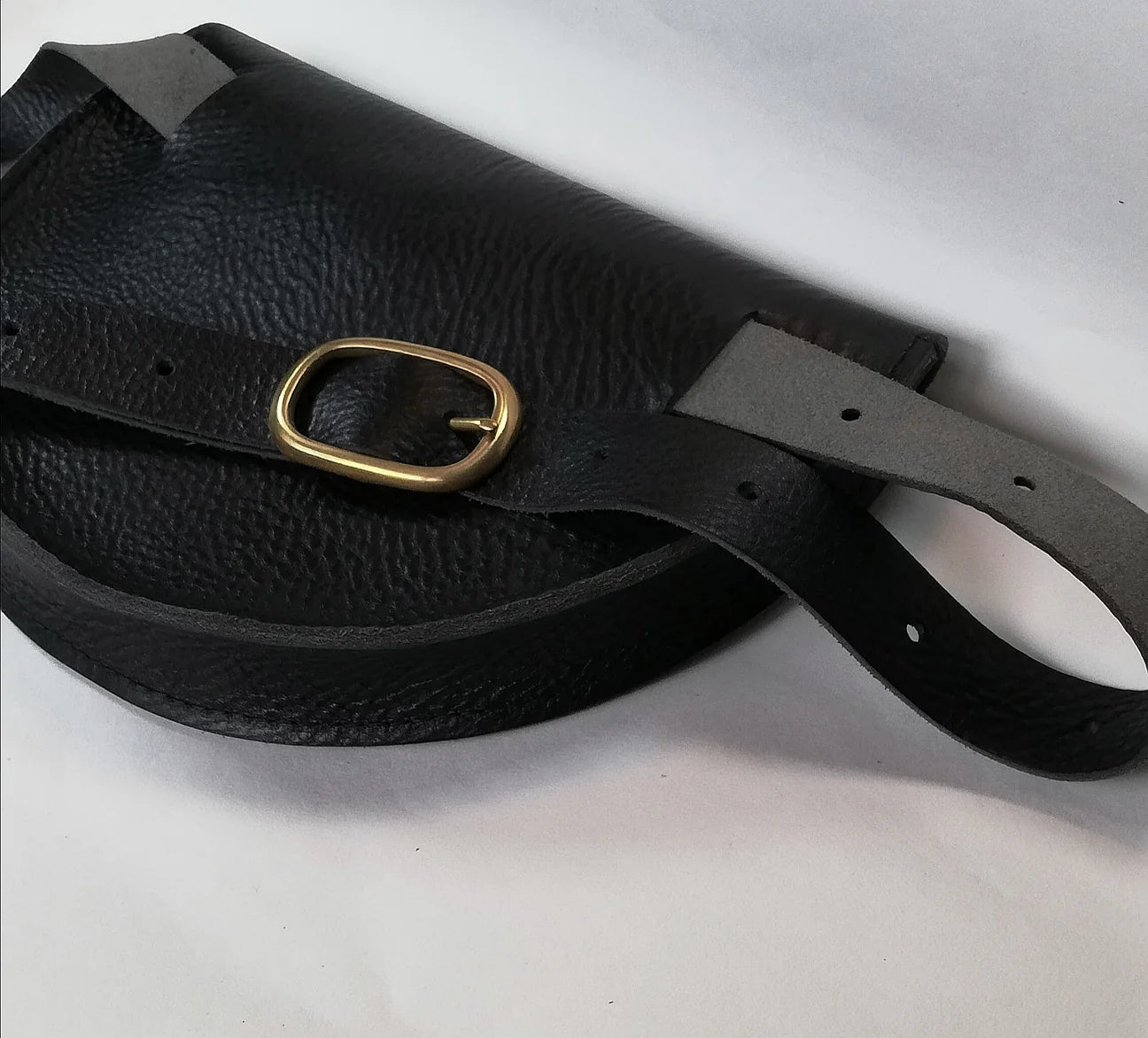 Willow Large Handmade Leather Halfmoon Crossbody Bag