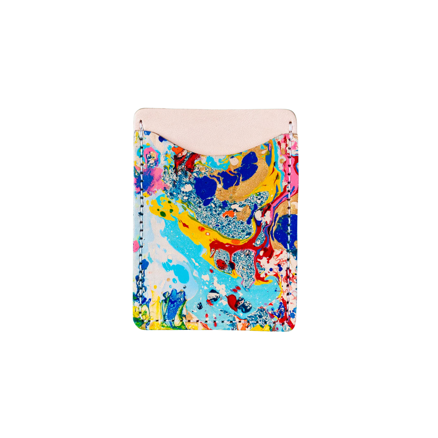Colorful marbled design on a white background