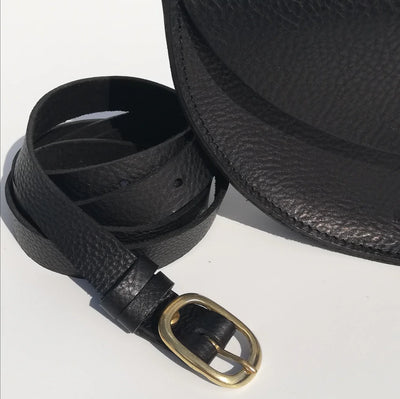 Willow Small Handmade Leather Halfmoon Crossbody Bag