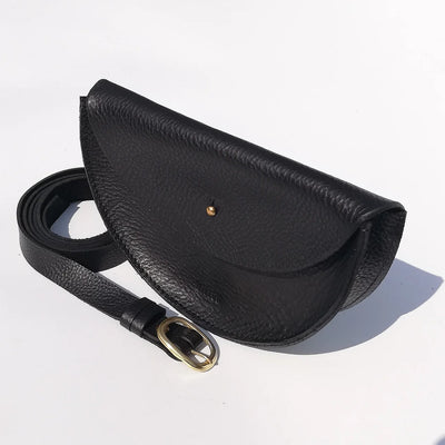 Willow Small Handmade Leather Halfmoon Crossbody Bag