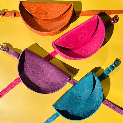 Willow Small Handmade Leather Halfmoon Crossbody Bag