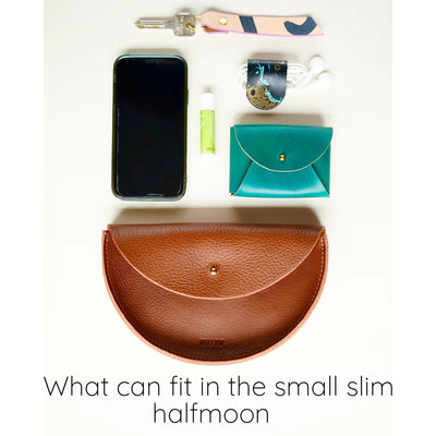 Willow Small Handmade Leather Halfmoon Crossbody Bag