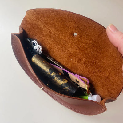Willow Small Handmade Leather Halfmoon Crossbody Bag