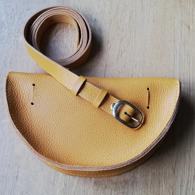 Willow Small Handmade Leather Halfmoon Crossbody Bag