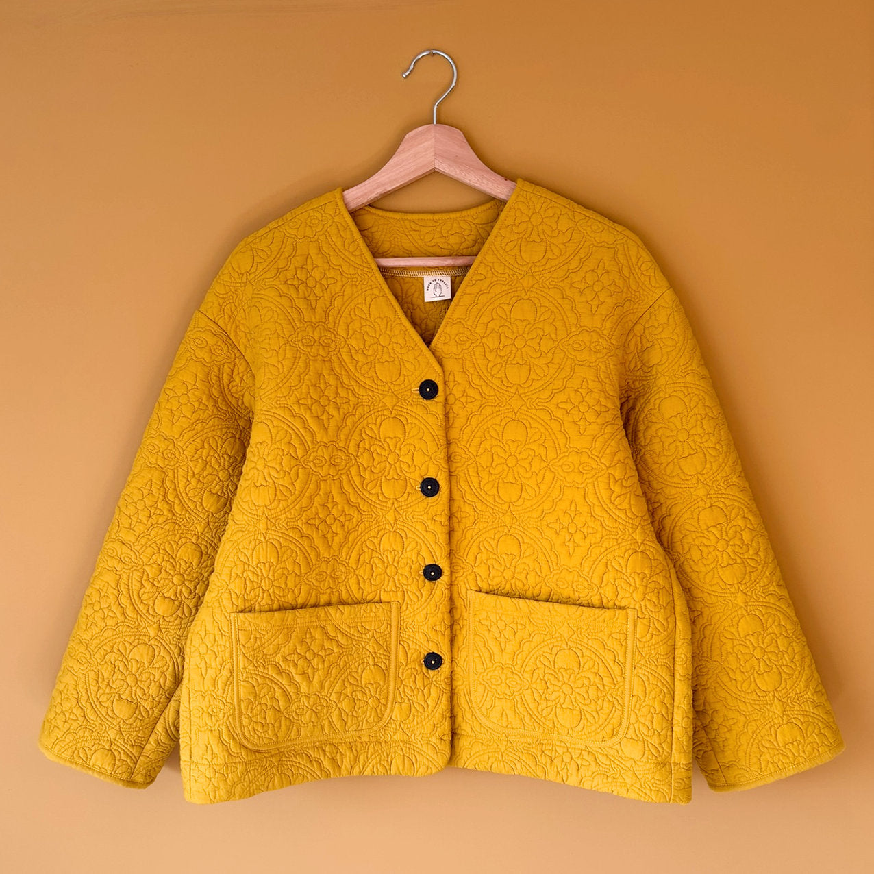 Worn To Threads Moss Jacket Yellow Embroidered