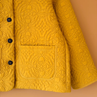 Worn To Threads Moss Jacket Yellow Embroidered