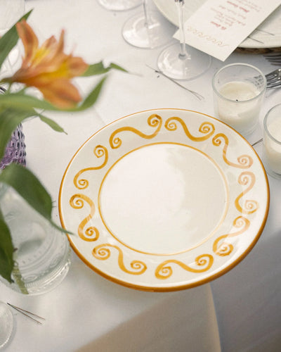 Woven Rosa Hand-painted Javea Serving Plate Set