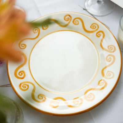 Woven Rosa Hand-painted Javea Serving Plate Set