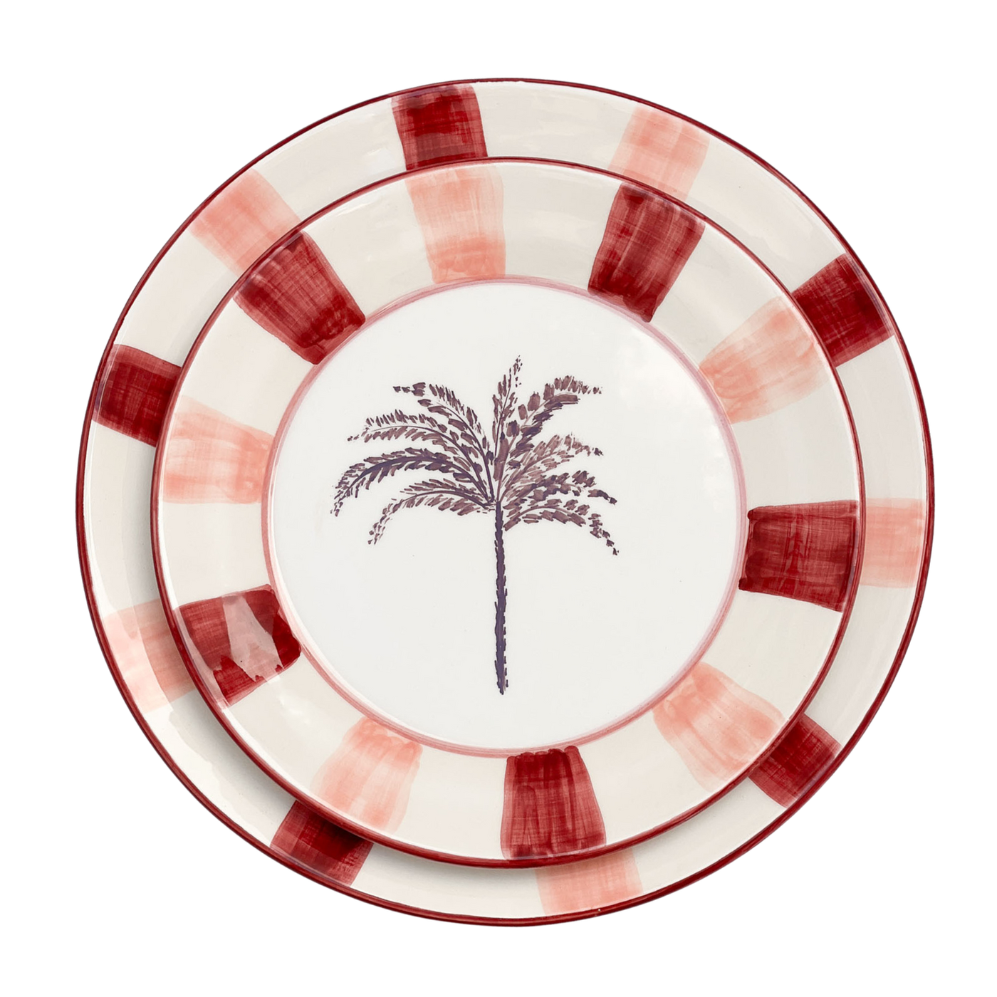 Woven Rosa  Hand-painted Palmera Serving Plate Set