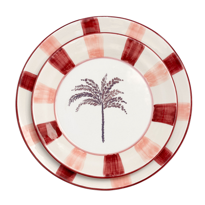 Woven Rosa  Hand-painted Palmera Serving Plate Set