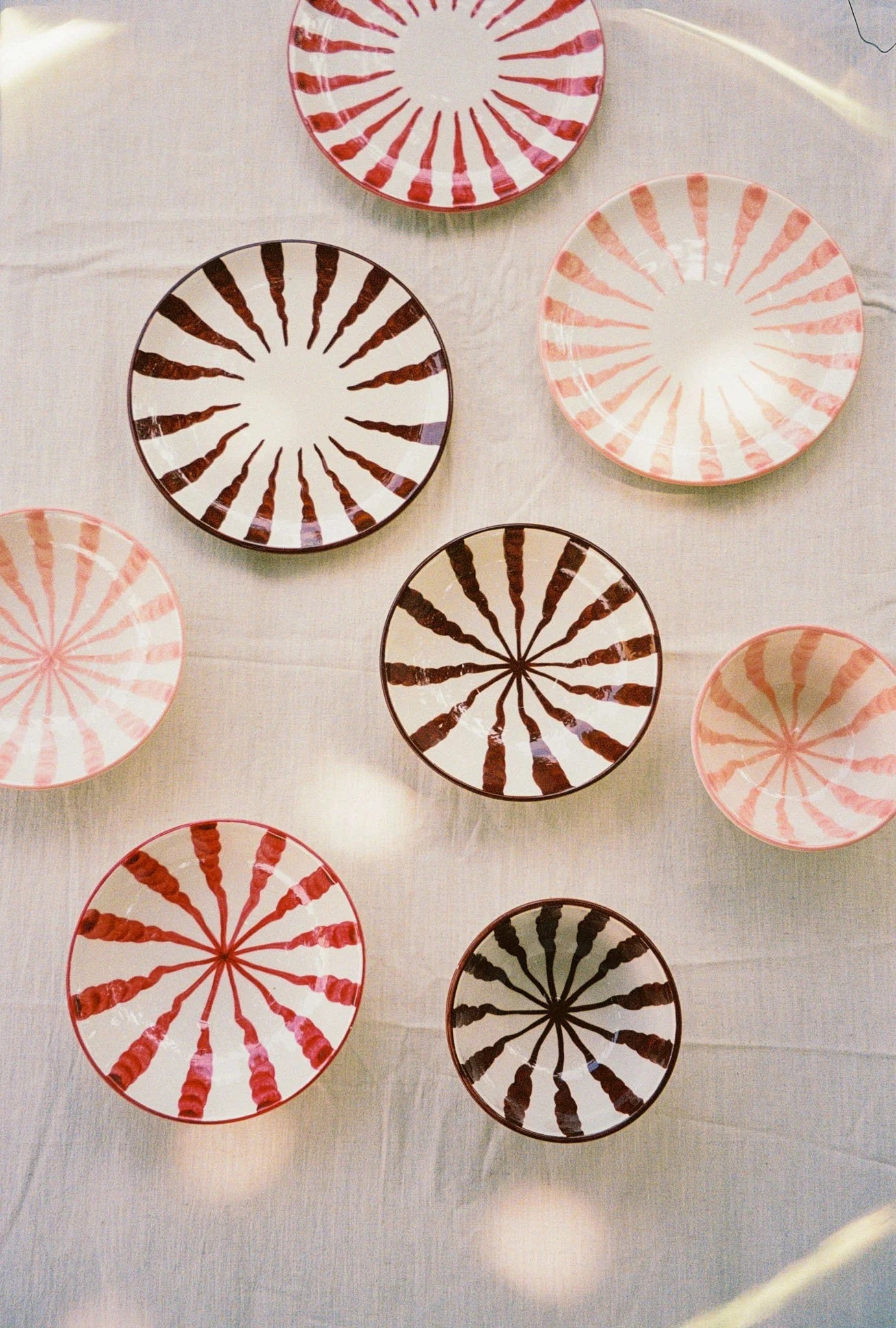 Woven Rosa  Hand-painted Wave Breakfast Bowl, Blush