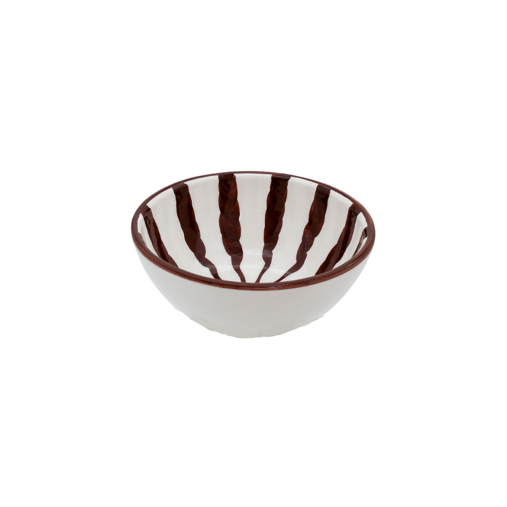 Woven Rosa  Hand-painted Wave Breakfast Bowl, Espresso