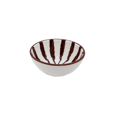 Woven Rosa  Hand-painted Wave Breakfast Bowl, Espresso