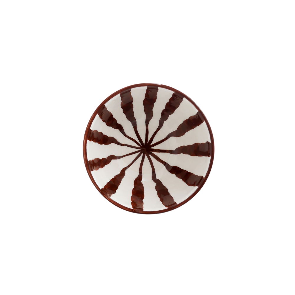 Woven Rosa  Hand-painted Wave Breakfast Bowl, Espresso