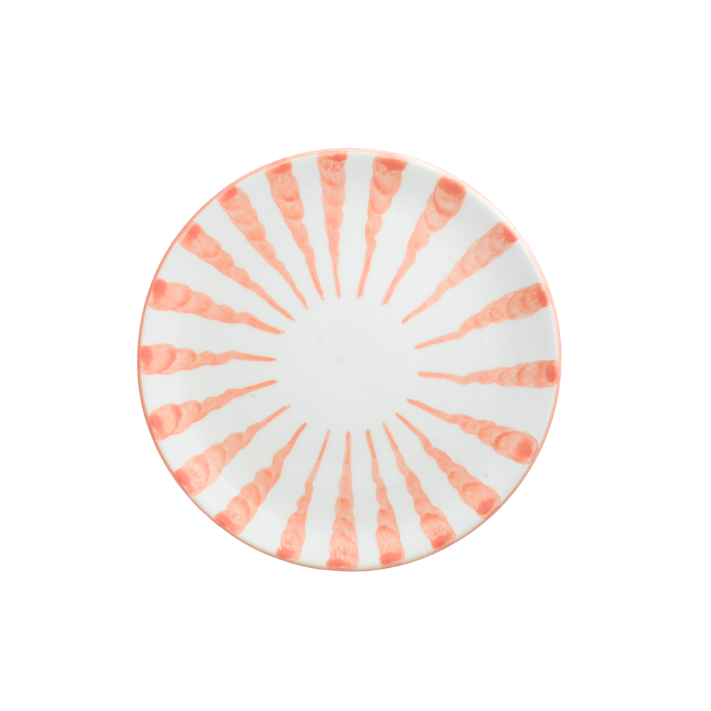 Woven Rosa  Hand-painted Wave Dinner Plate, Blush