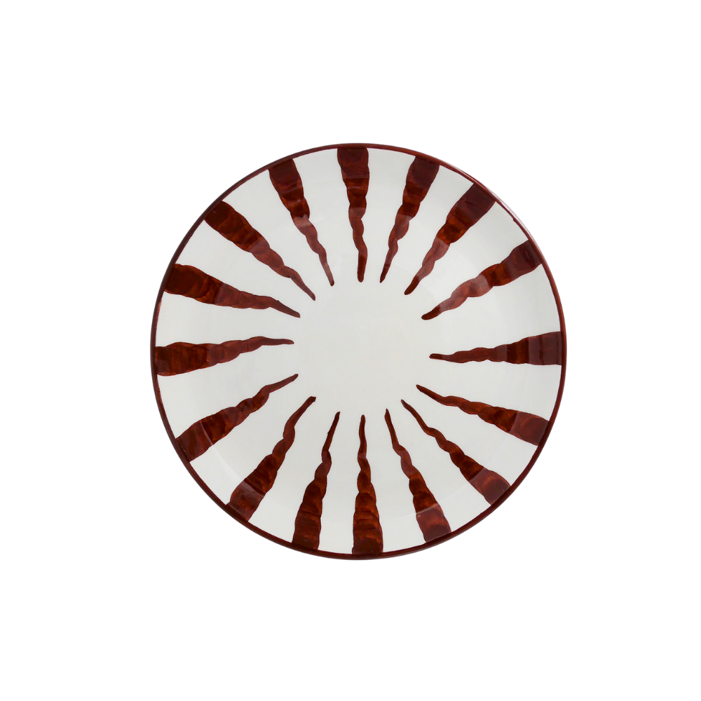 Woven Rosa  Hand-painted Wave dinner plate, Espresso